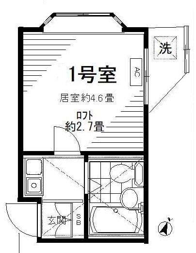 IKI妙蓮寺(1K/2階)の間取り写真