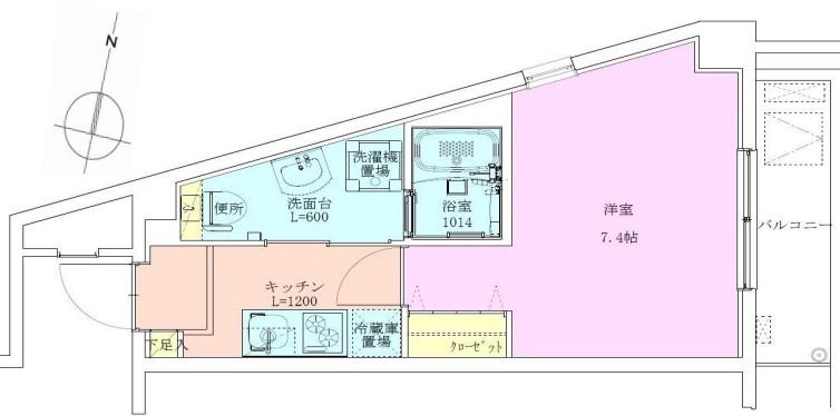RBM池尻大橋レジデンス(1K/2階)の間取り写真