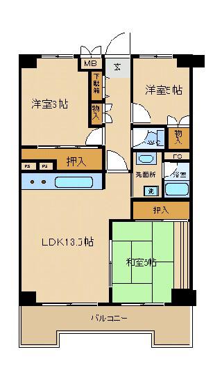 新大阪シティハイツ(3LDK/10階)の間取り写真