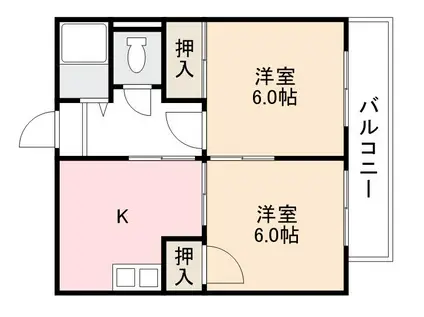 コート扇町I(2DK/1階)の間取り写真