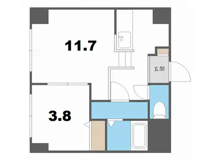 フレスコ大谷地(1LDK/2階)の間取り写真