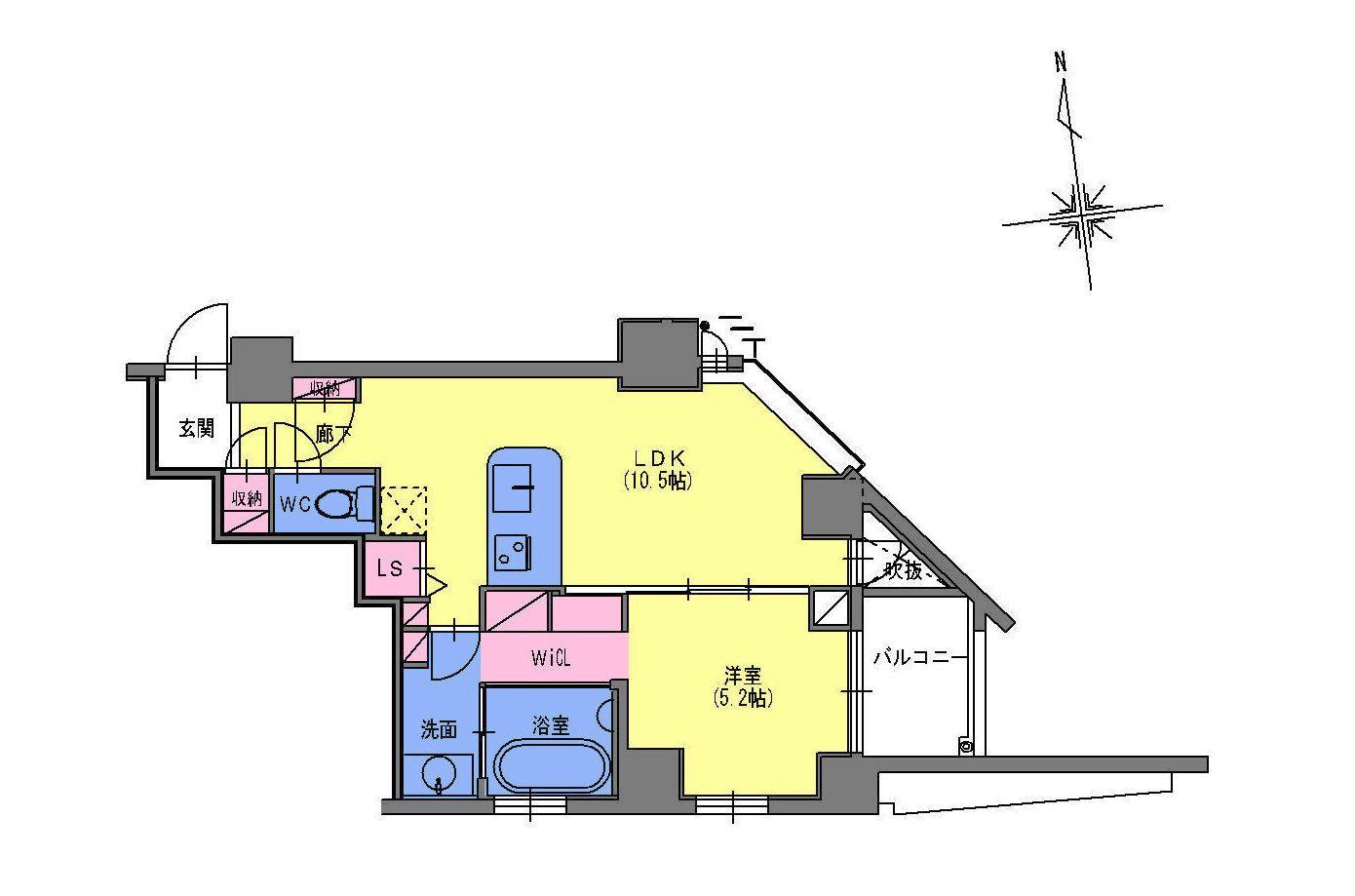 SK BUILDING-501(1LDK/5階)の間取り写真