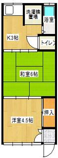 寿マンション(2DK/2階)の間取り写真