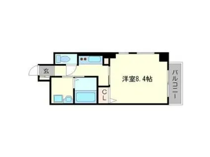 エグゼリエみなと通(ワンルーム/6階)の間取り写真