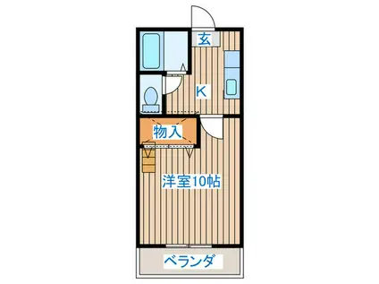 エスポワール保春院(1K/1階)の間取り写真