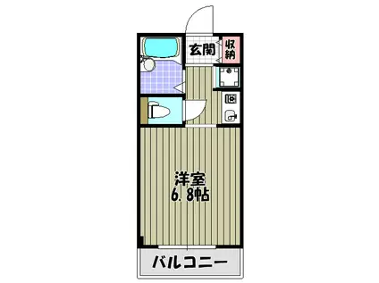 MATSUKAZE(ワンルーム/2階)の間取り写真