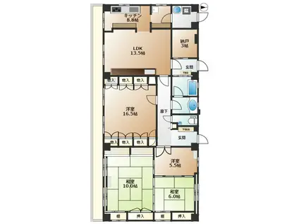 ニイジマハイツ(4SLDK/2階)の間取り写真