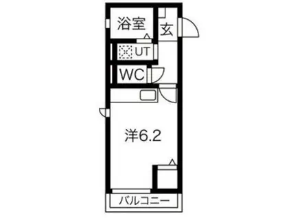 ソレイユE・II(ワンルーム/2階)の間取り写真