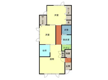 サクラB棟(2LDK/2階)の間取り写真