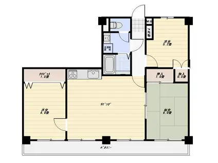 トライネット(3LDK/2階)の間取り写真