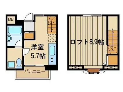 CASA GIOIA(ワンルーム/1階)の間取り写真