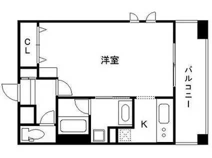 プレジール三ノ宮(1K/10階)の間取り写真