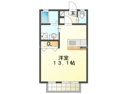 サンパティーク・シロアト(ワンルーム/1階)の間取り写真