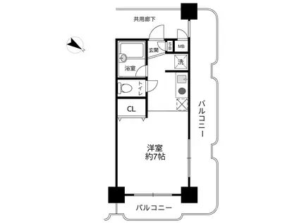 ワコーレ下沢(ワンルーム/4階)の間取り写真