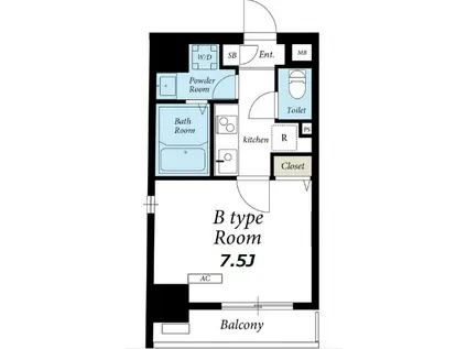 リブリ両国(1K/4階)の間取り写真