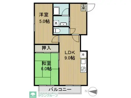 学芸大ハウス(2DK/3階)の間取り写真