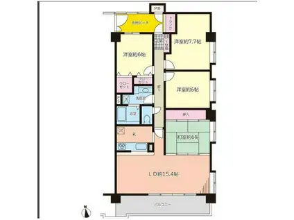 アネックスミカド(4LDK/2階)の間取り写真