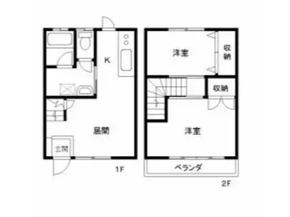 かごはらハイツ(2DK/1階)の間取り写真