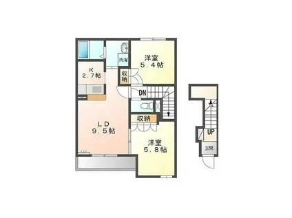 サンローズ香貫(2LDK/2階)の間取り写真