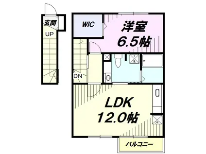 セジュール武蔵(1DK/2階)の間取り写真