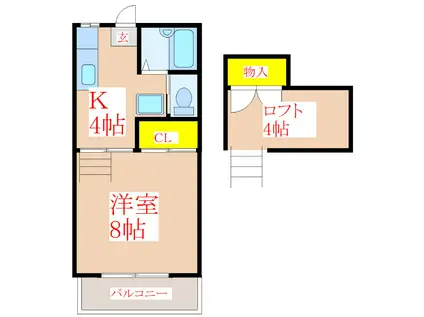 コーポプラム(1K/1階)の間取り写真