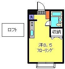グリーンライン 日吉本町駅 徒歩7分 2階建 築35年(ワンルーム/2階)の間取り写真