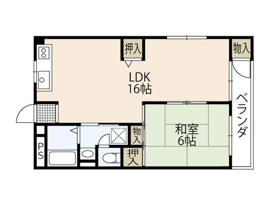 小川マンション(1LDK/3階)の間取り写真