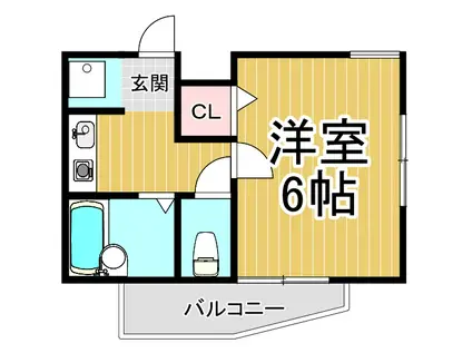 メゾンド売布(ワンルーム/1階)の間取り写真