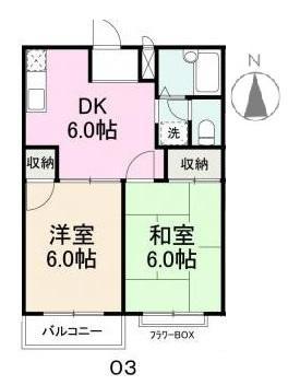エルディム玉藻(2DK/2階)の間取り写真