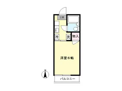 ベルゾーネ百合ヶ丘(1K/1階)の間取り写真