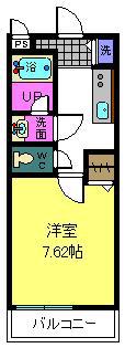 クローリスメゾンⅠ番館(1K/2階)の間取り写真