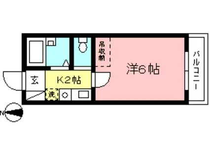 ドリームパレス(1K/2階)の間取り写真