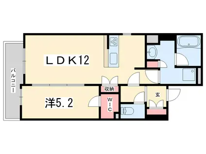 CALM姉小路(1LDK/3階)の間取り写真