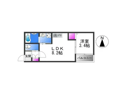 H-MAISON衣摺II(1LDK/3階)の間取り写真