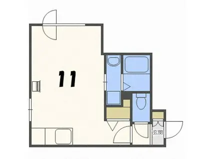 クローバーホーム美園(ワンルーム/2階)の間取り写真