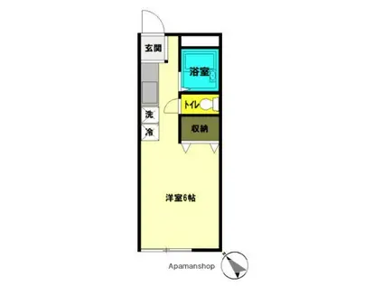 ハイツ長寿A(ワンルーム/2階)の間取り写真