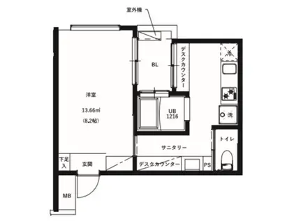 REVE大津朝倉(ワンルーム/2階)の間取り写真