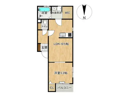 グランドブルー大野(1LDK/1階)の間取り写真