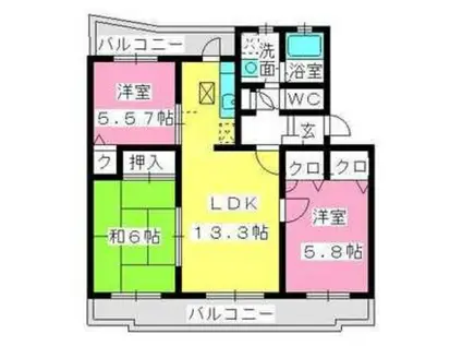 アムールTOMOIKE(3LDK/1階)の間取り写真