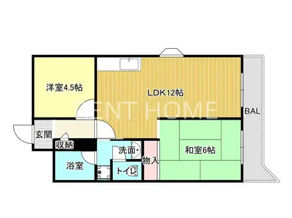 ウエストコート(2LDK/3階)の間取り写真