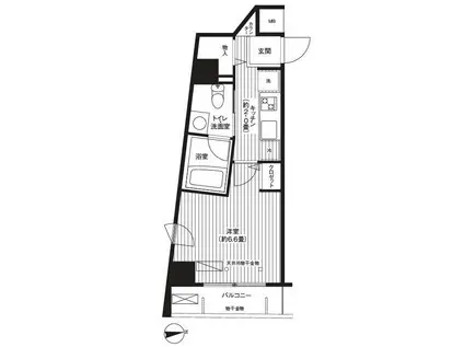 ハラスパジオ下北沢(1LDK/4階)の間取り写真