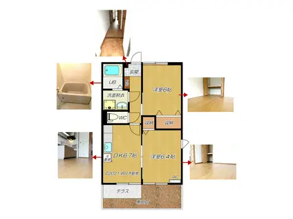 アグリティーノ(2DK/1階)の間取り写真