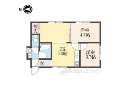 PRESTIGE南高田(2LDK/2階)の間取り写真