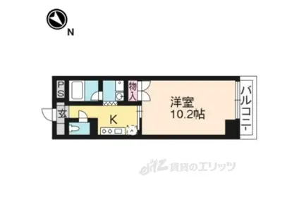 エリーフラッツ京町(1K/5階)の間取り写真