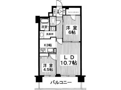 クリオ美術館通弐番館(2LDK/5階)の間取り写真