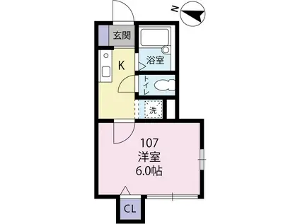 ヴィラゴンドワナ(1K/1階)の間取り写真