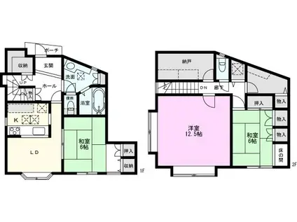 殿平賀アパート(3SLDK/1階)の間取り写真