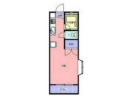 パークハイツ・サンライズ A棟(ワンルーム/1階)の間取り写真