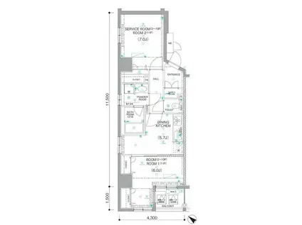 レヴィーナ東京八重洲通(1SDK/6階)の間取り写真
