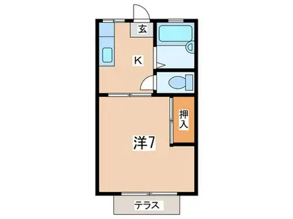 ピアニッシモ(1K/1階)の間取り写真